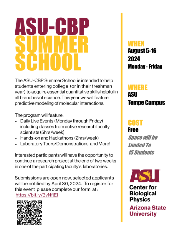 ASU CBP Summer School 2024 Information