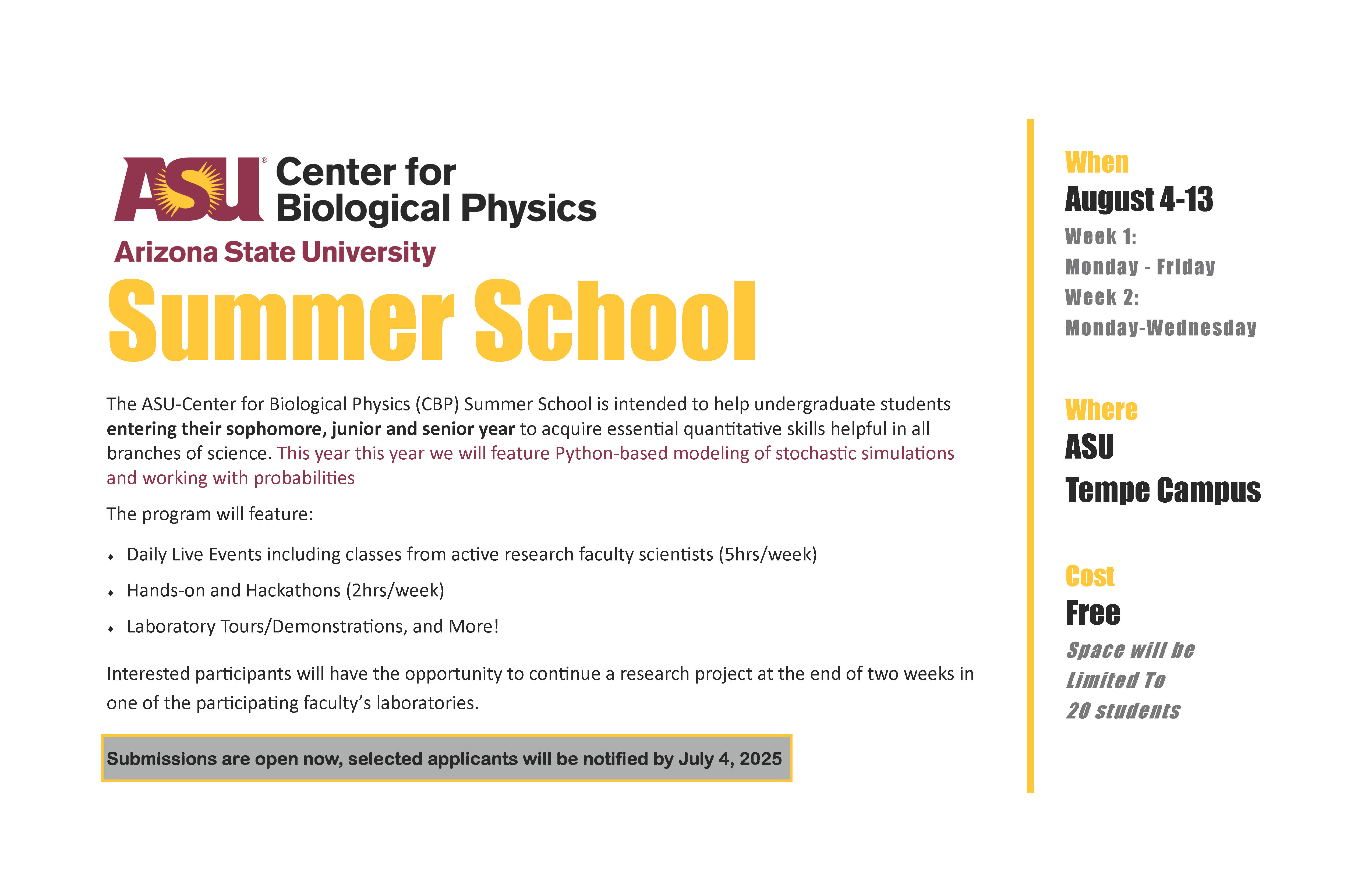 CBP Summer School 2025 Information